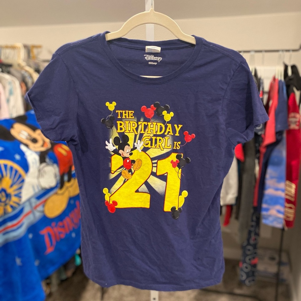 Disney The Birthday Girl is 21 Womens Tee Shirt
